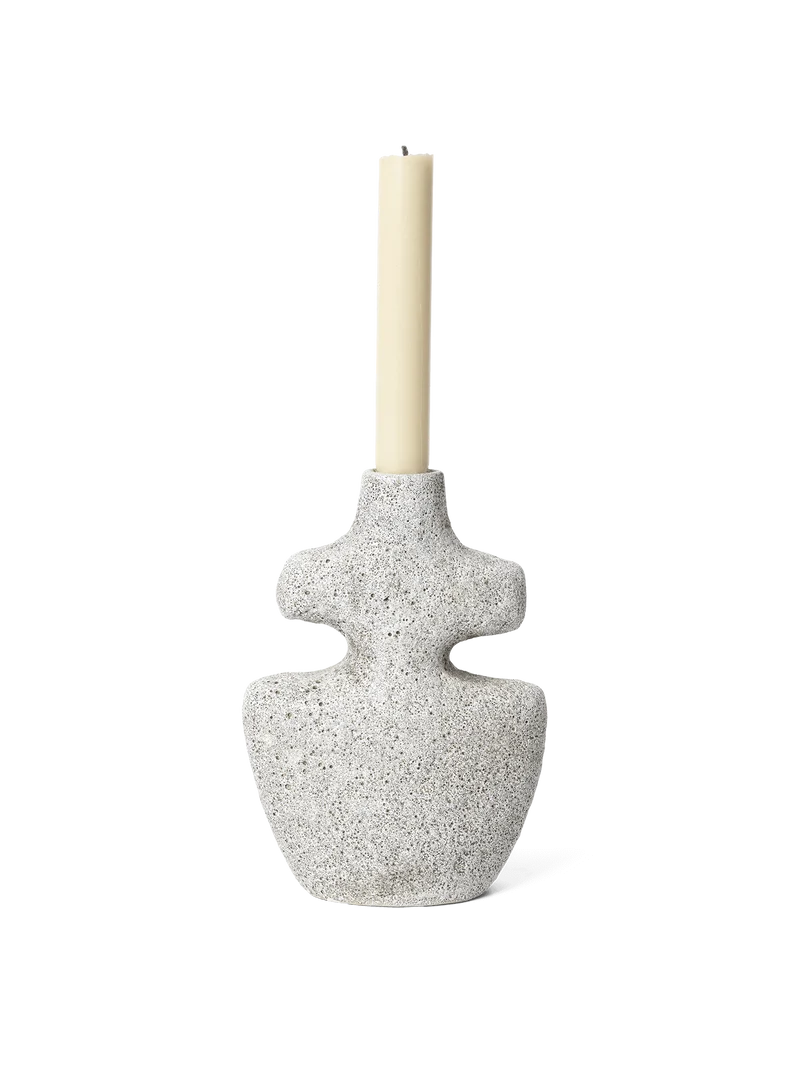 Yara Candle Holder - Medium - Grey Pumice