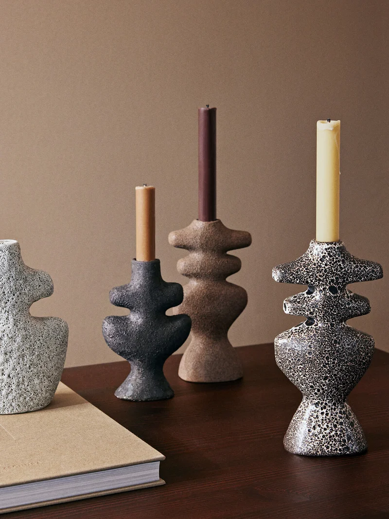 Yara Candle Holder - Large - Dark Sand