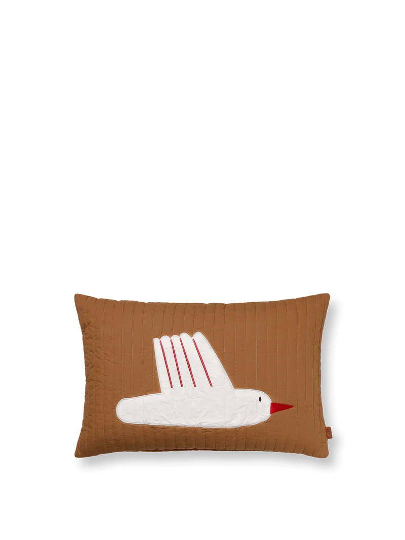 Bird Quilted Cushion Cover - Rectangular