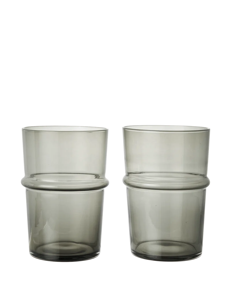 Boya Tall Glasses - Set of 2 - Smoked Grey