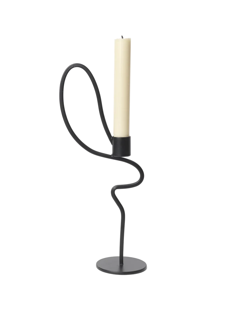 Valse Candle Holder - Tall - Black