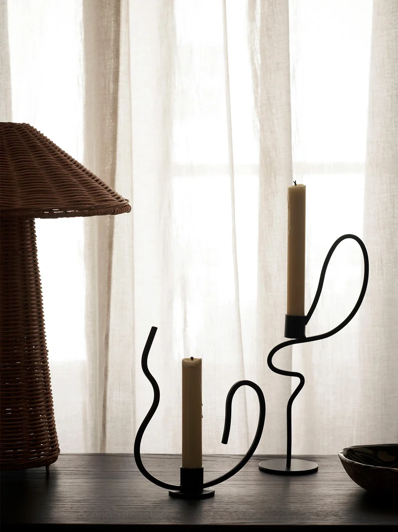 Valse Candle Holder - Tall - Black