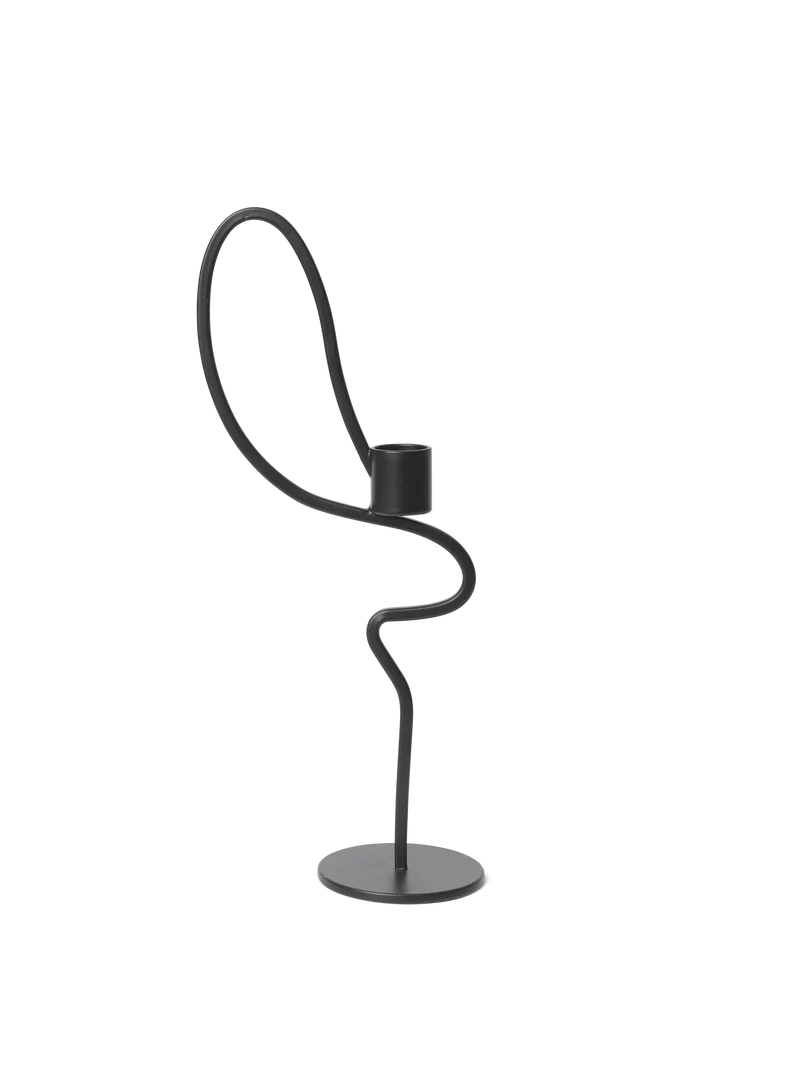 Valse Candle Holder - Tall - Black