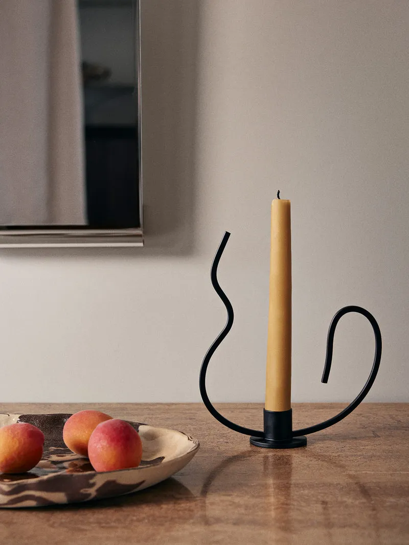Valse Candle Holder - Low - Black