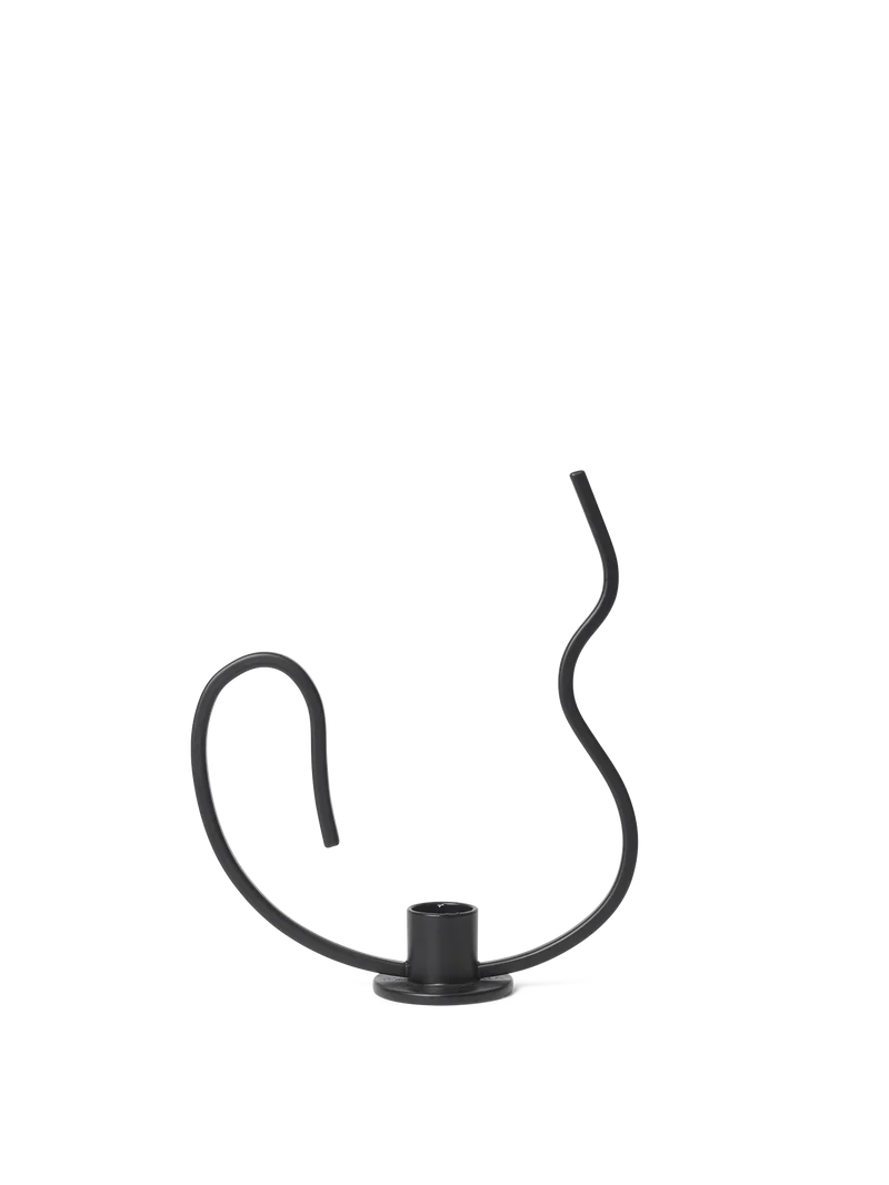Valse Candle Holder - Low - Black