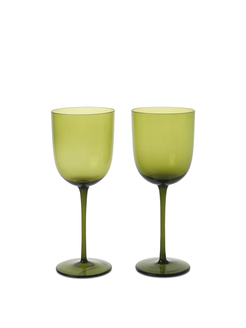 Host White Wine Glasses - Set of 2 - Moss Green