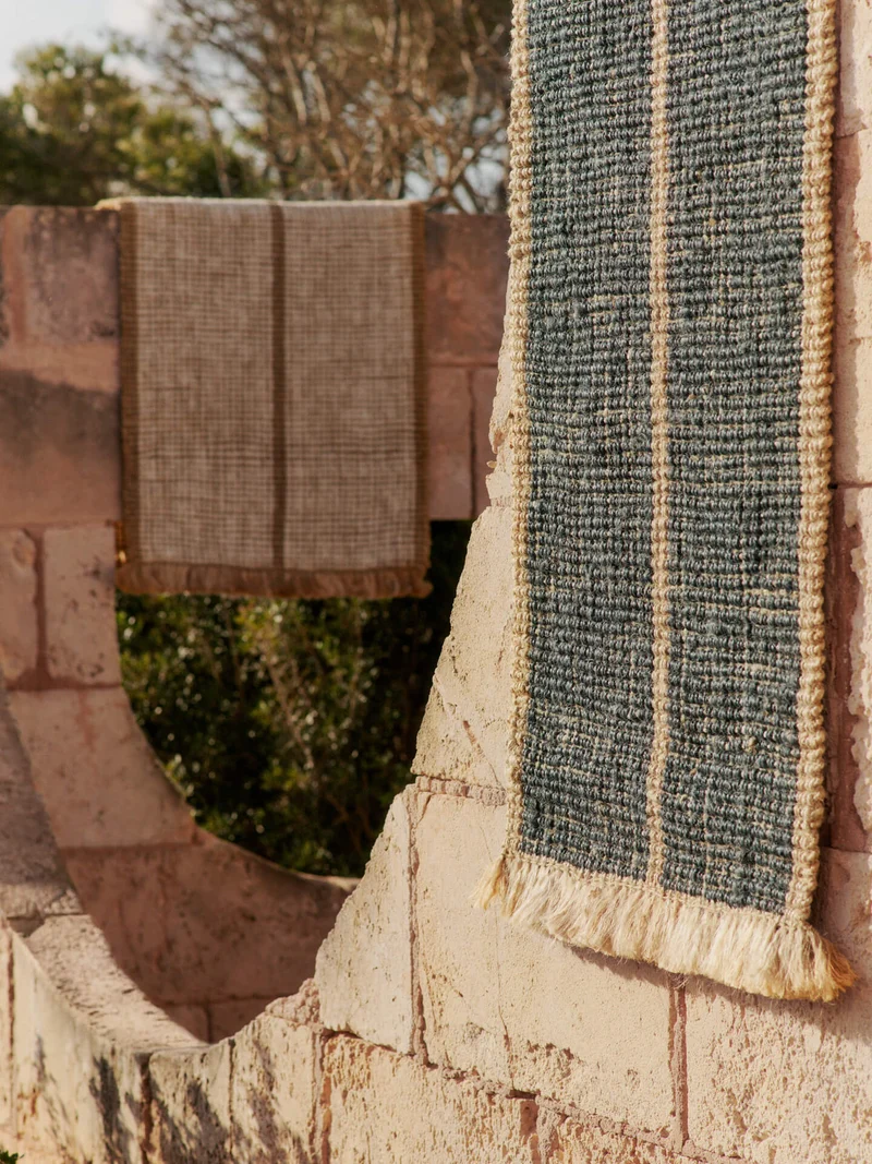 Athens Stripes Runner - Natural/Ink Blue
