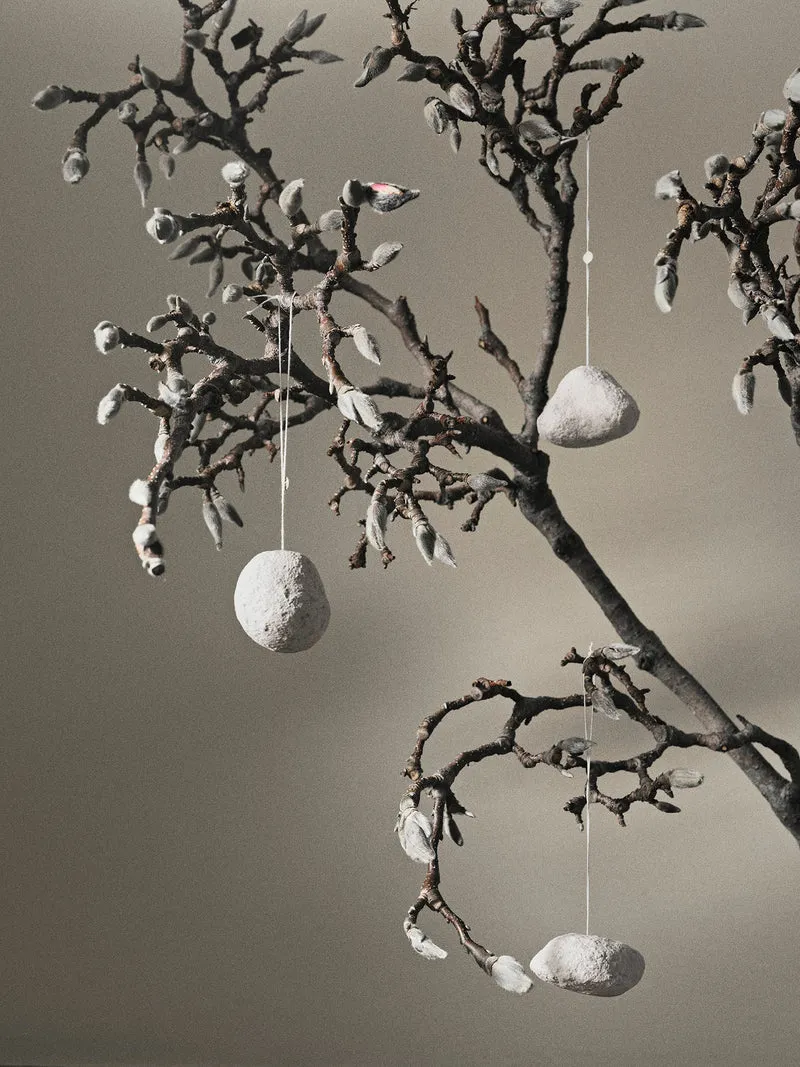Snowball Ornaments - Set of 3 - White