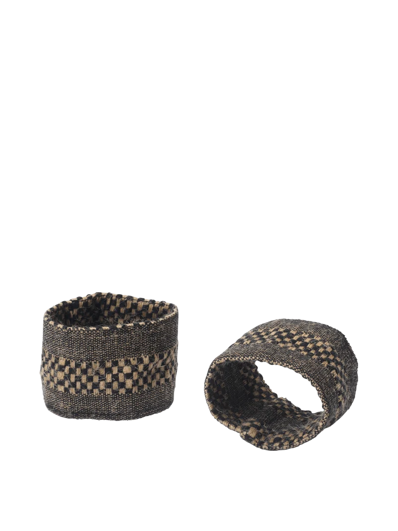 Gather Napkin Rings - Set of 2 - Black/Natural