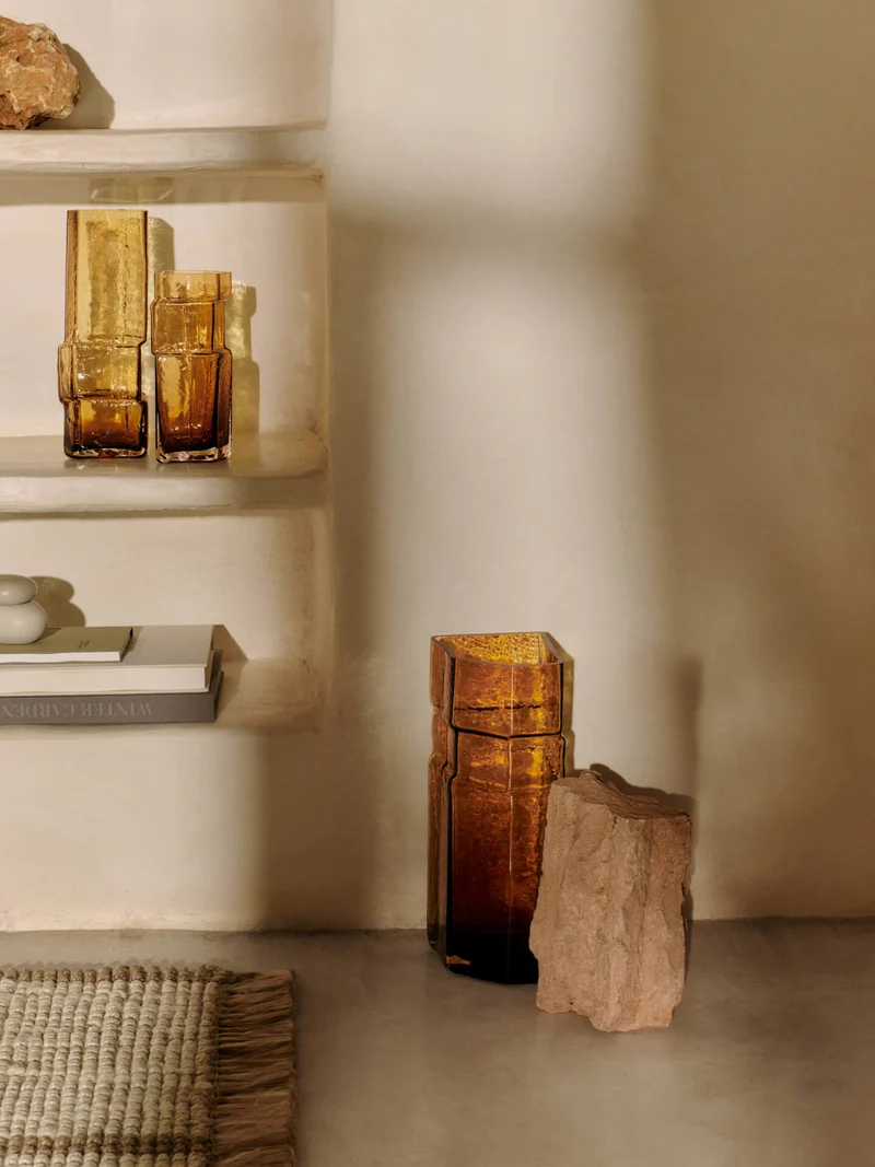 Muro Vase - Medium - Recycled Amber