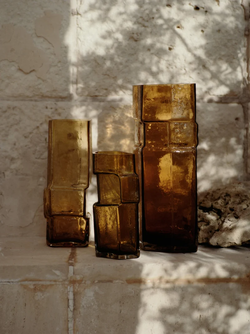 Muro Vase - Medium - Recycled Amber
