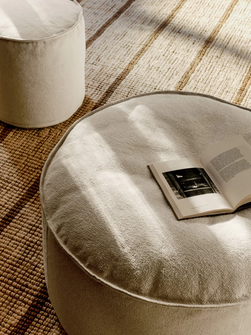 Aun Cotton Pouf - Ø80 - Off-White