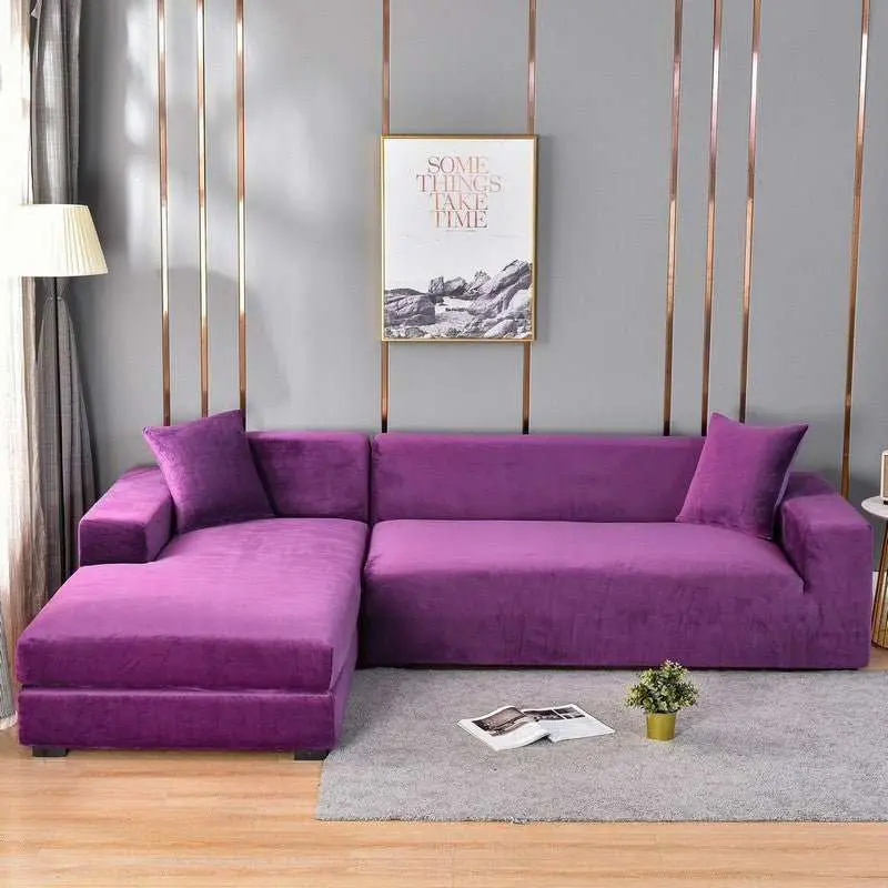 Housse de coussin, accessoire pour housse de canapé d'angle style velours MAKITA