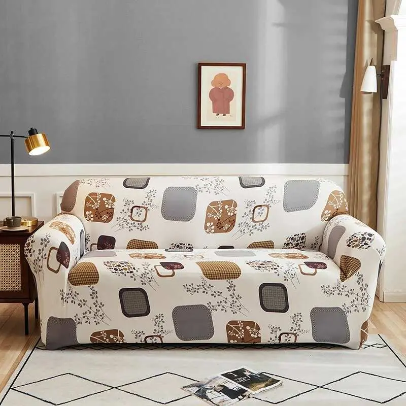 Housse canapé d'angle motif fleuri TOWA