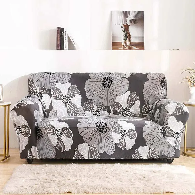 Housse canapé d'angle motif fleuri TOWA