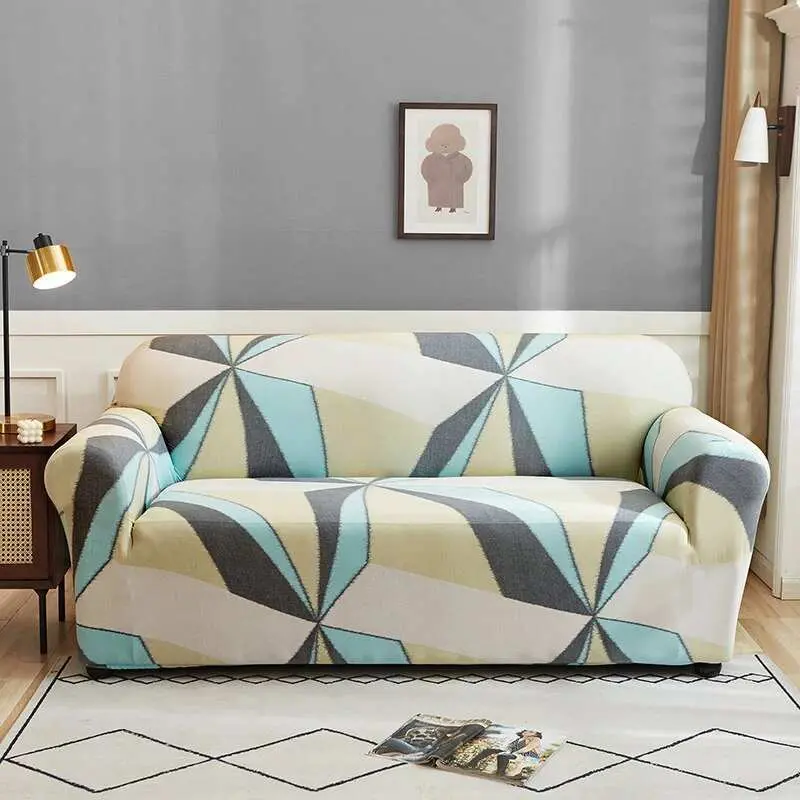 Housse canapé d'angle motif fleuri TOWA