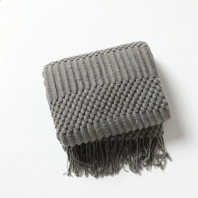 WINNYL - Plaid canapé en chenille tricoté