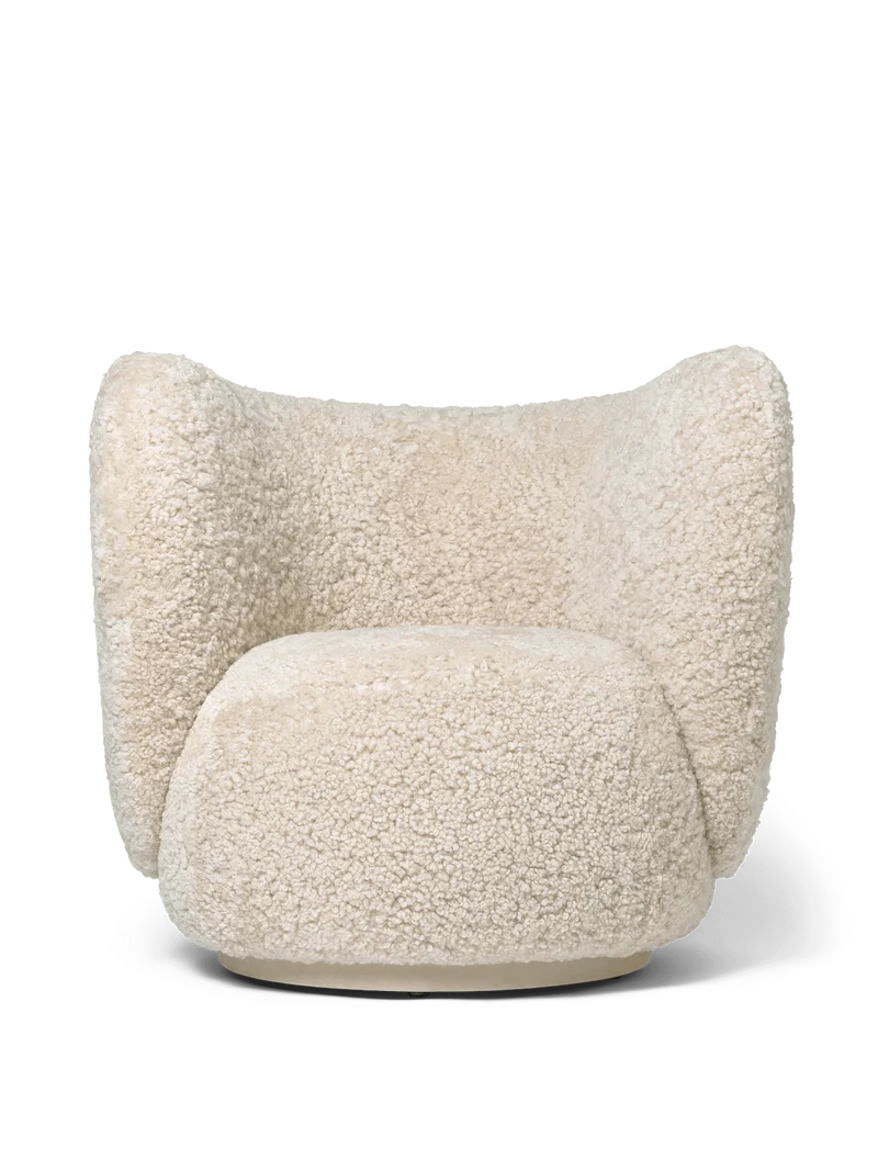 Rico Lounge Chair - Swivel - Sheepskin - Moonlight