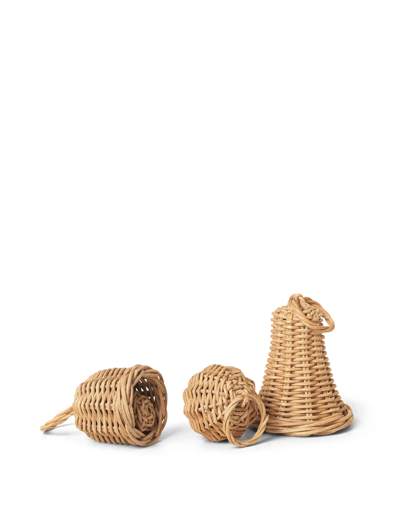 Braided Bell Baubles - Set of 3 - Natural