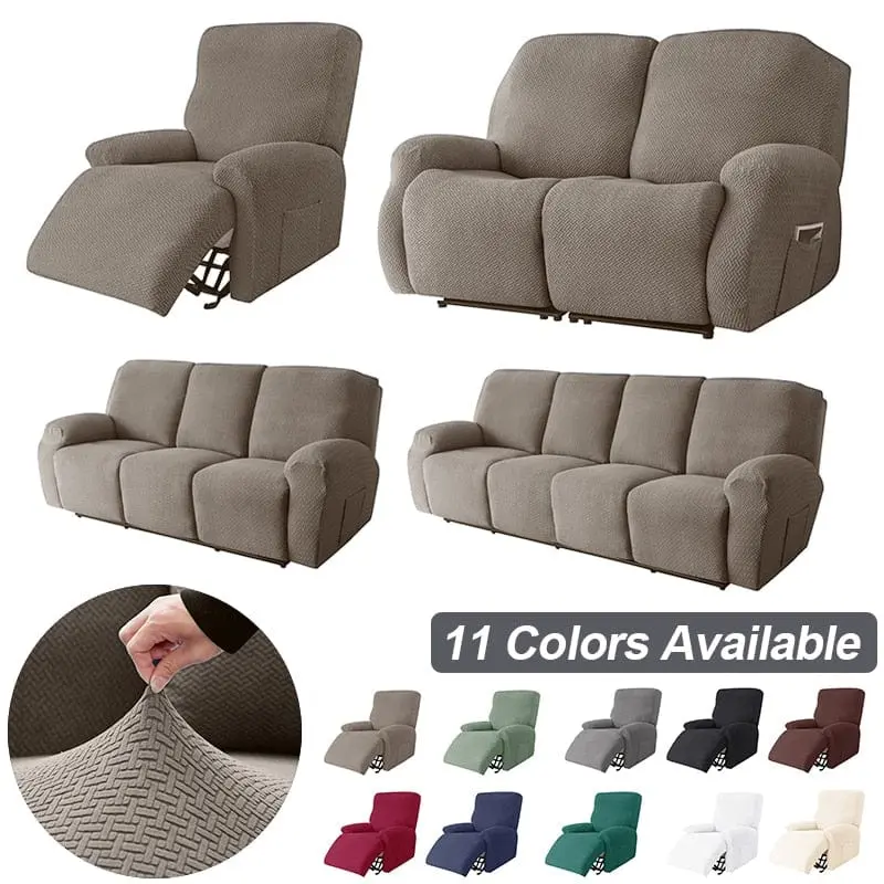 NOGENT - Housse de fauteuil et canapé de relaxation avec partie inclinable en tissu jacquard