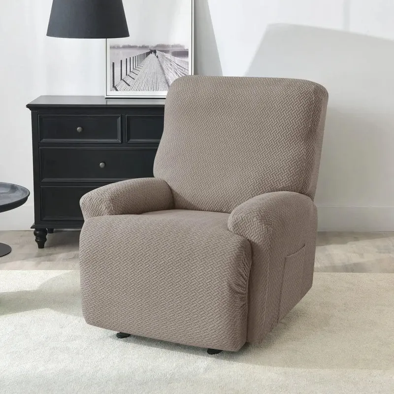 NOGENT - Housse de fauteuil et canapé de relaxation avec partie inclinable en tissu jacquard