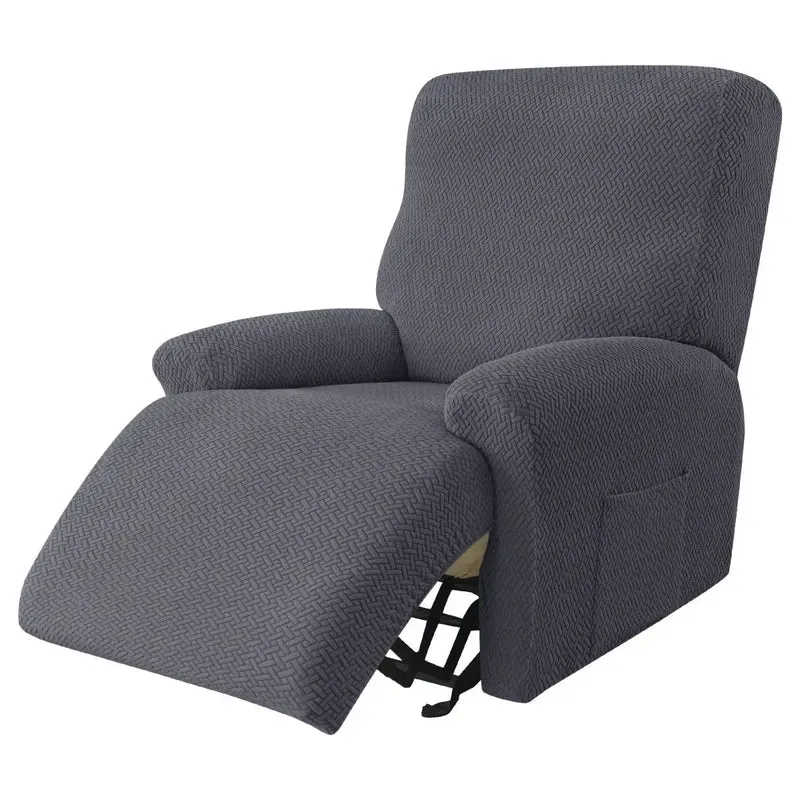 NOGENT - Housse de fauteuil et canapé de relaxation avec partie inclinable en tissu jacquard