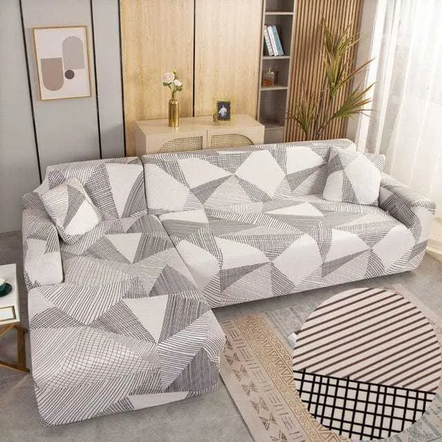 Housse canapé d'angle imprimée MIXCOLOR