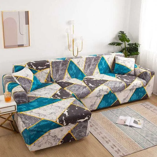 Housse canapé d'angle imprimée MIXCOLOR