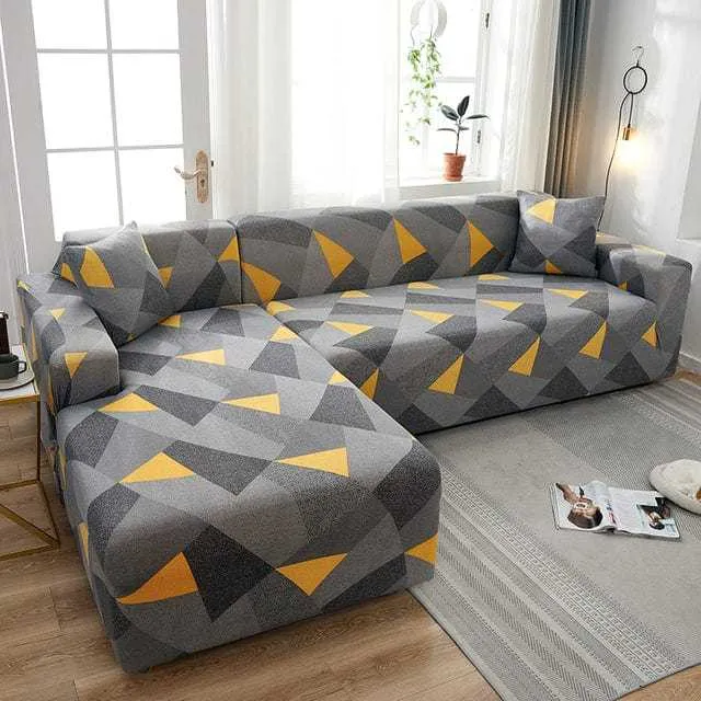Housse canapé d'angle imprimée MIXCOLOR