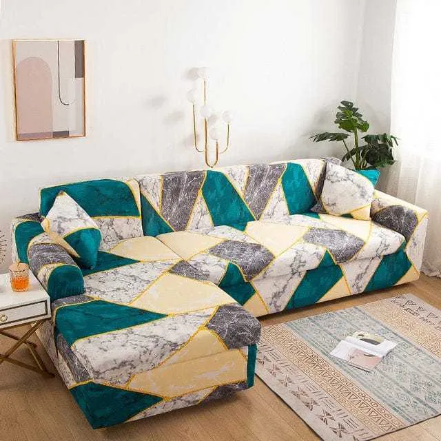 Housse canapé d'angle imprimée MIXCOLOR