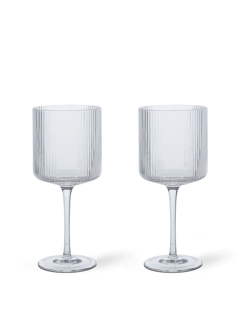Ripple Red Wine Glasses - Set of 2 - Clear