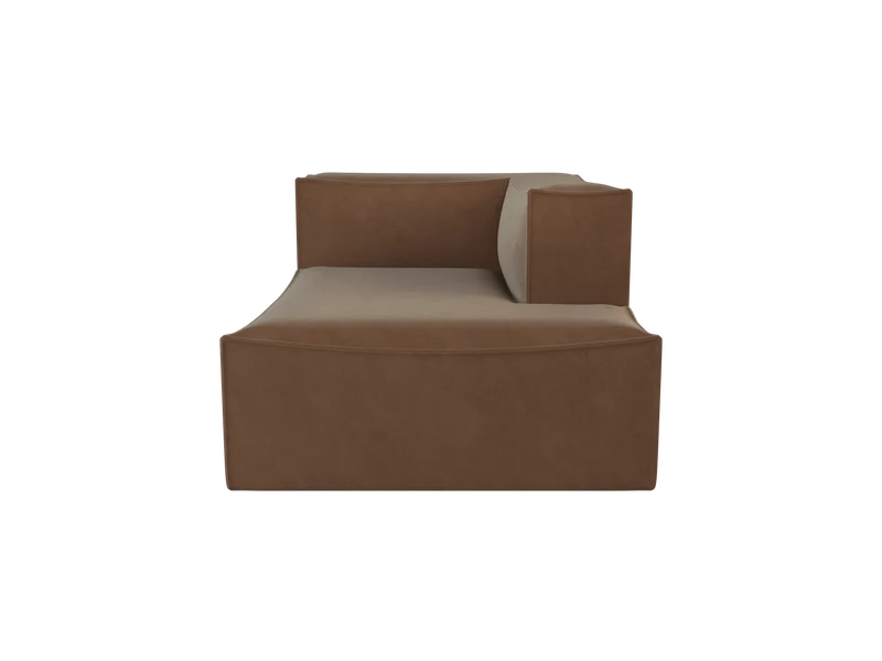 Catena Sofa Chaise Longue Right L601 - Rich Velvet - Soft Brown