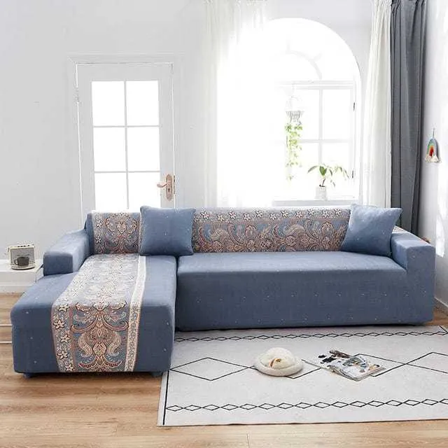 Housse canapé d'angle PAPYJON, protection pour canapé en L