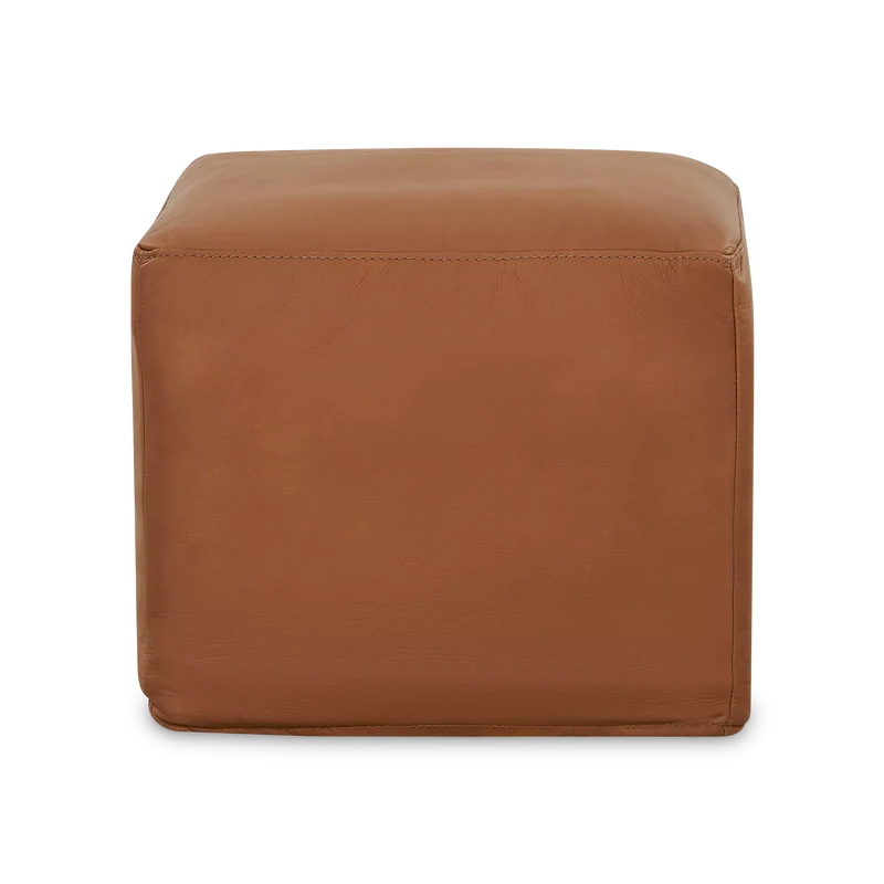 Praline - Square Pouf in Leather by Furninova