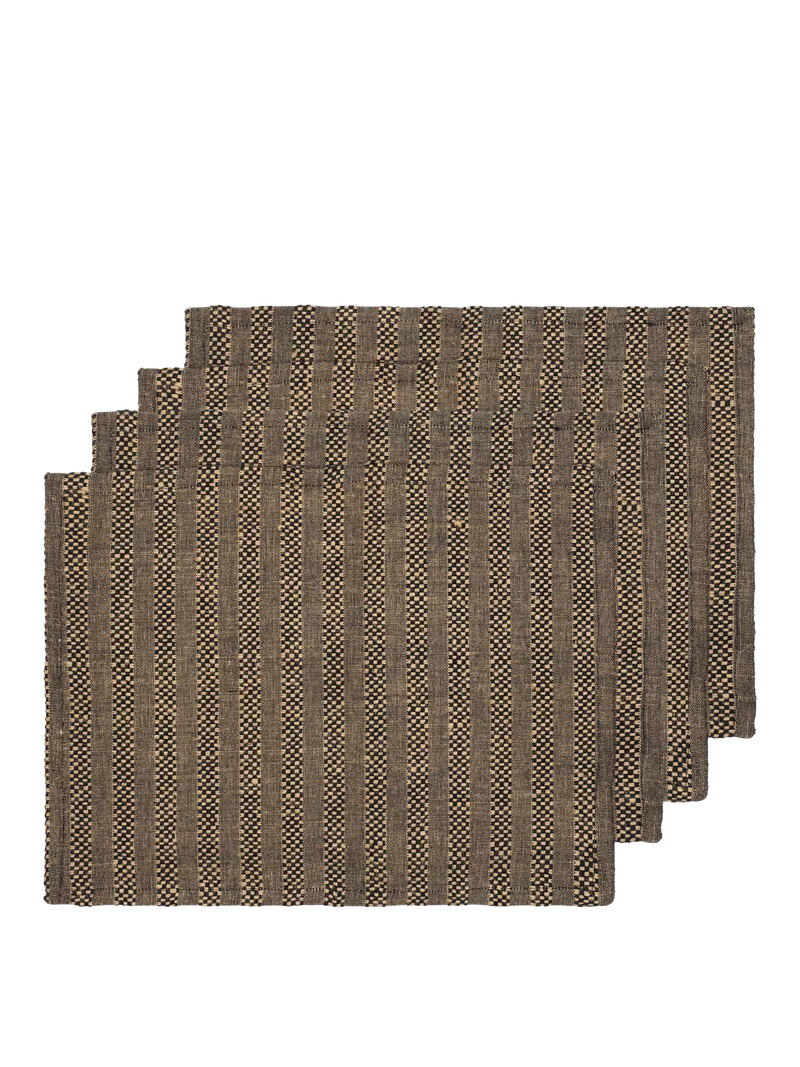Gather Placemats - Set of 4 - Black/Natural