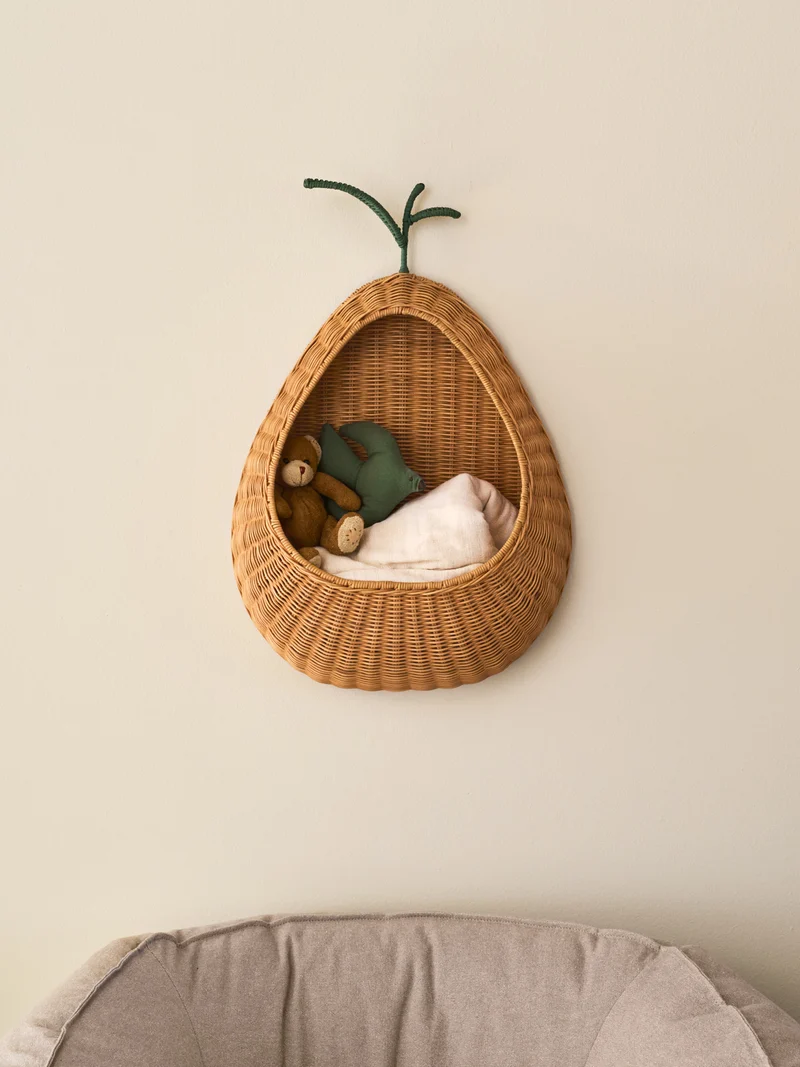 Pear Braided Wall Pocket - Natural