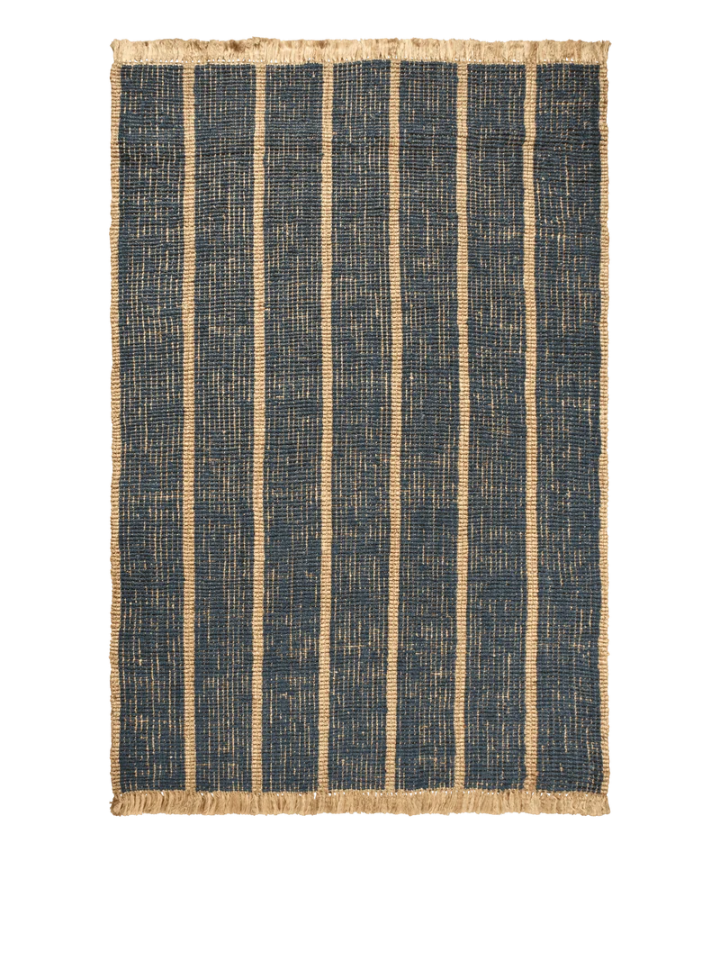 Athens Stripes Rug - Natural/Ink Blue