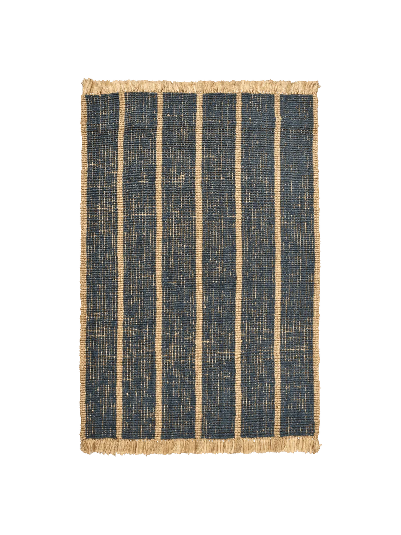 Athens Stripes Rug - Natural/Ink Blue