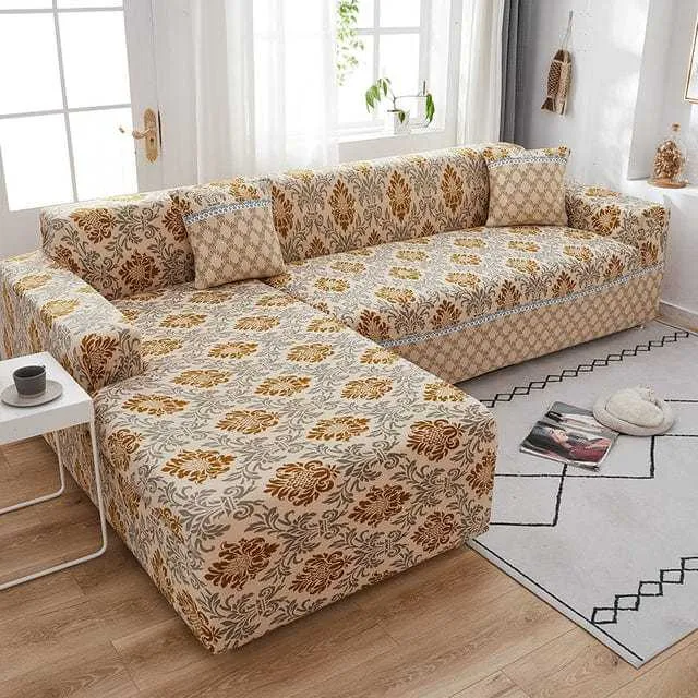 Housse canapé d'angle SOFAHOUSE, couverture entière pour canapé