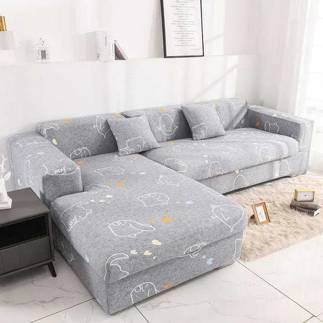 Housse canapé d'angle STARTGEO, protection pour mobilier en L
