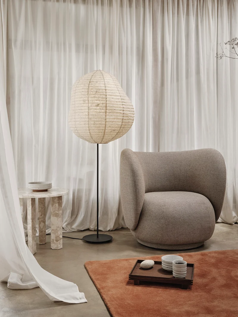 Rico Lounge Chair - Swivel - Main Line Flax - Coffee