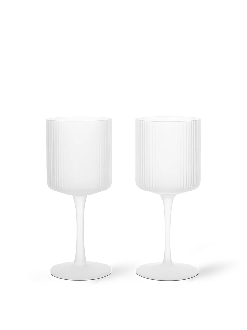 Ripple White Wine Glasses - Set of 2 - Frosted