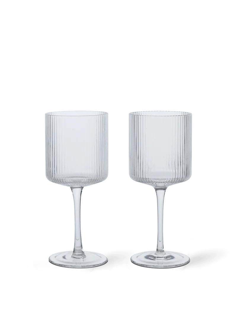 Ripple White Wine Glasses - Set of 2 - Clear