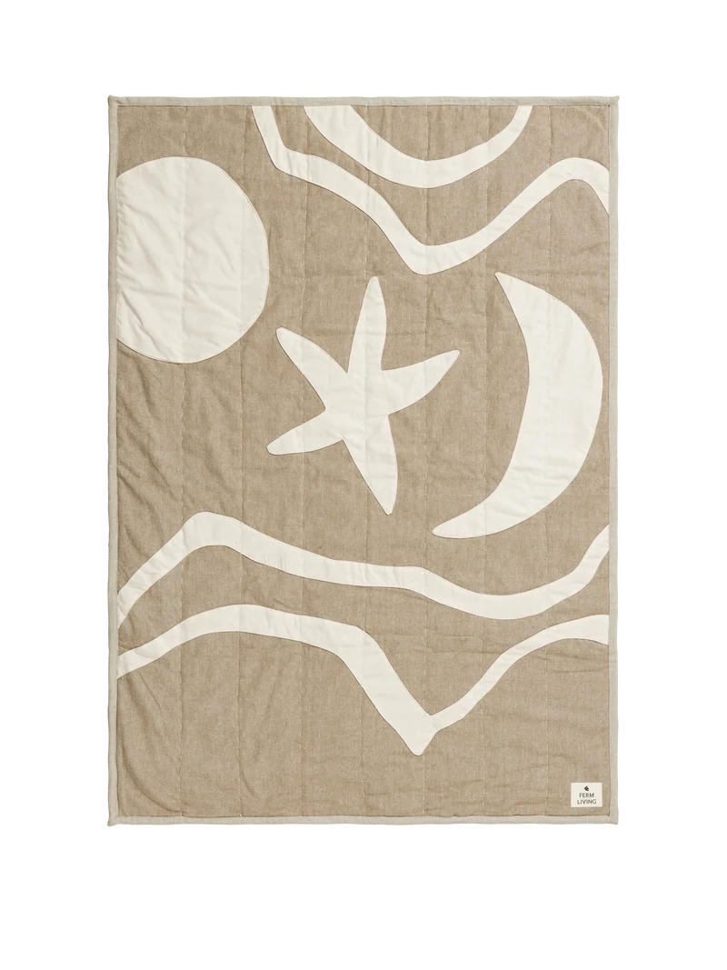 Kove Applique Quilted Blanket - Tan/Cashmere