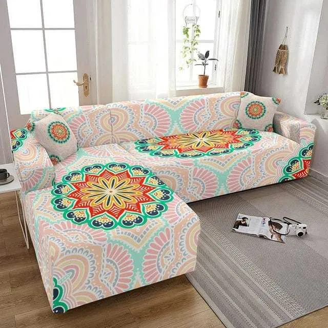Housse canapé d'angle ELUNM motif astrale
