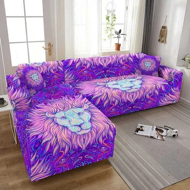 Housse canapé d'angle ELUNM motif astrale