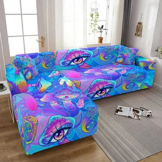 Housse canapé d'angle ELUNM motif astrale