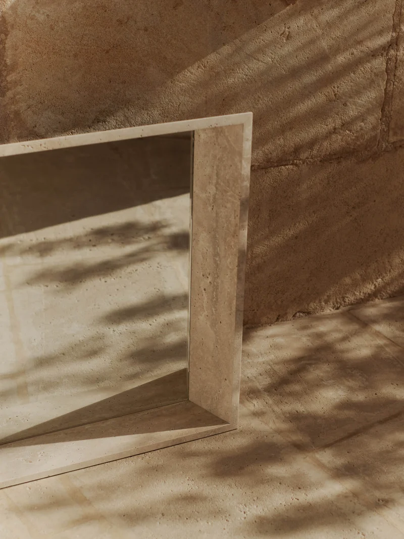Lancet Mirror - Travertine