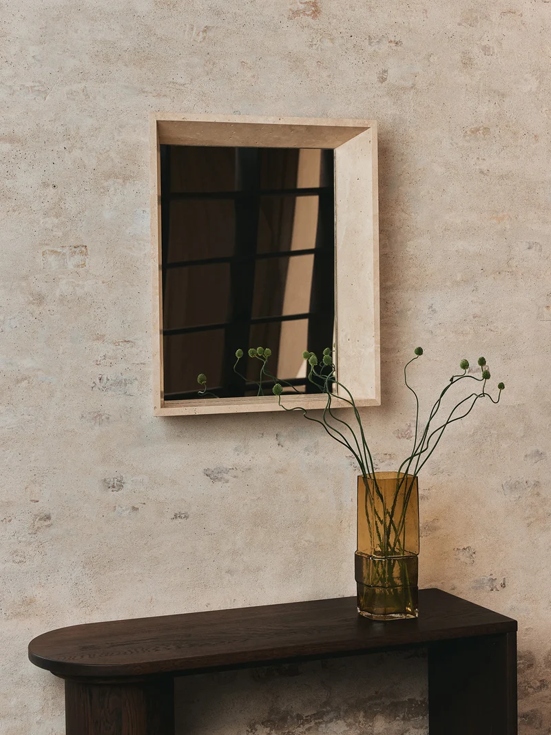 Lancet Mirror - Travertine