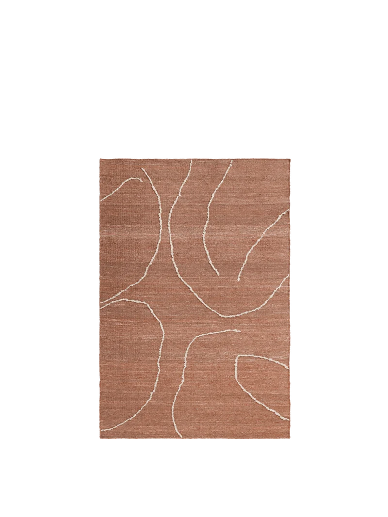 Gesso Jute Rug - Terracotta/Off-White